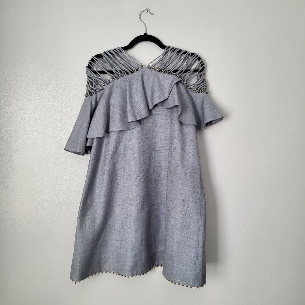 RARE $1900 Zimmermann Havoc Lattice Silk Flounce Dress Sz US 4/ Small /0 - Picture 13 of 16
